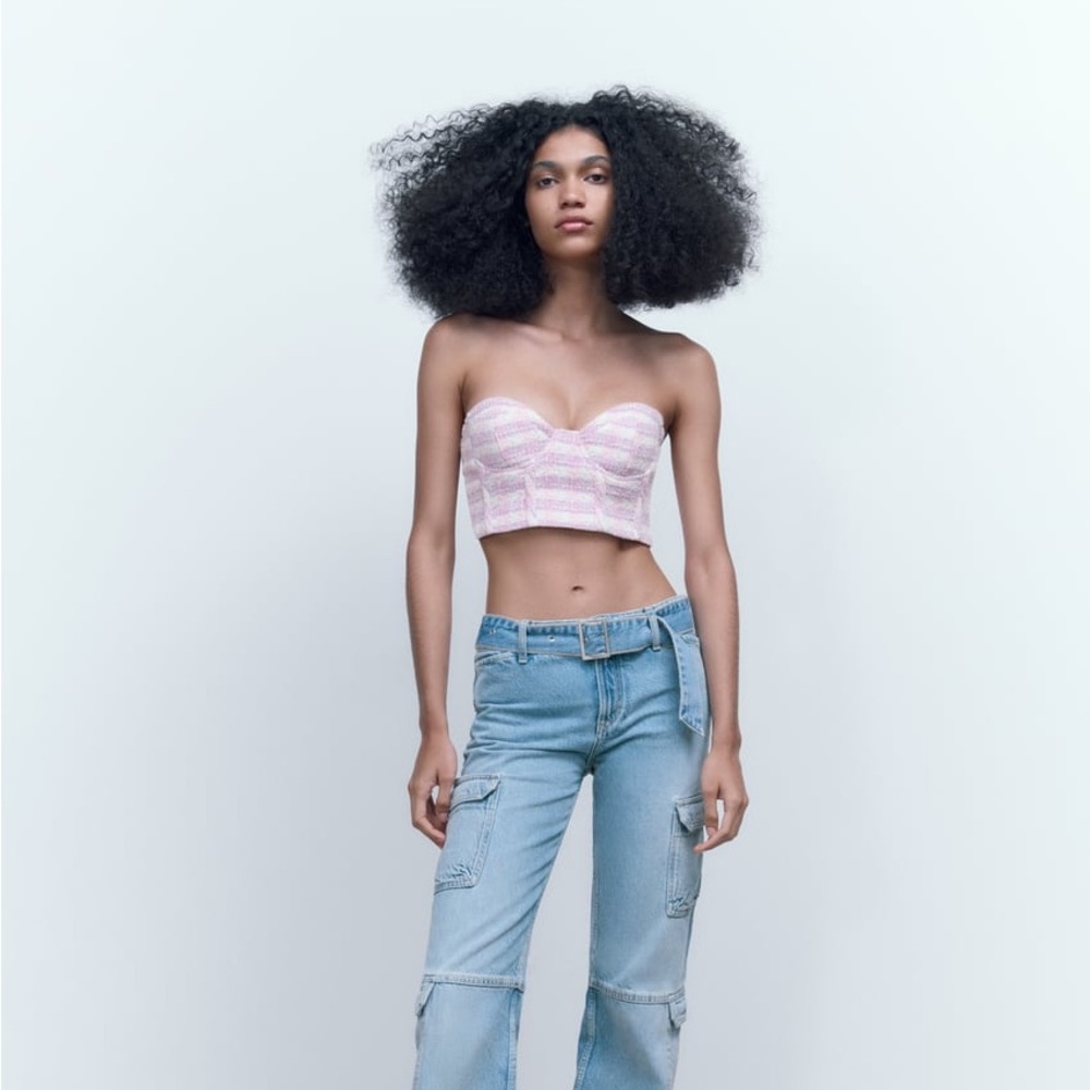 Zara tweed corset inspired crop top
